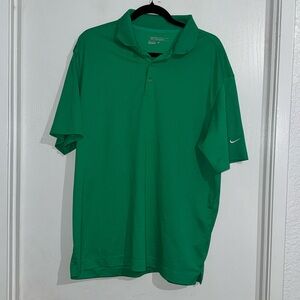 YY- Nike Golf Polo Shirt Mens size Large Green Dri-Fit Short Sleeve